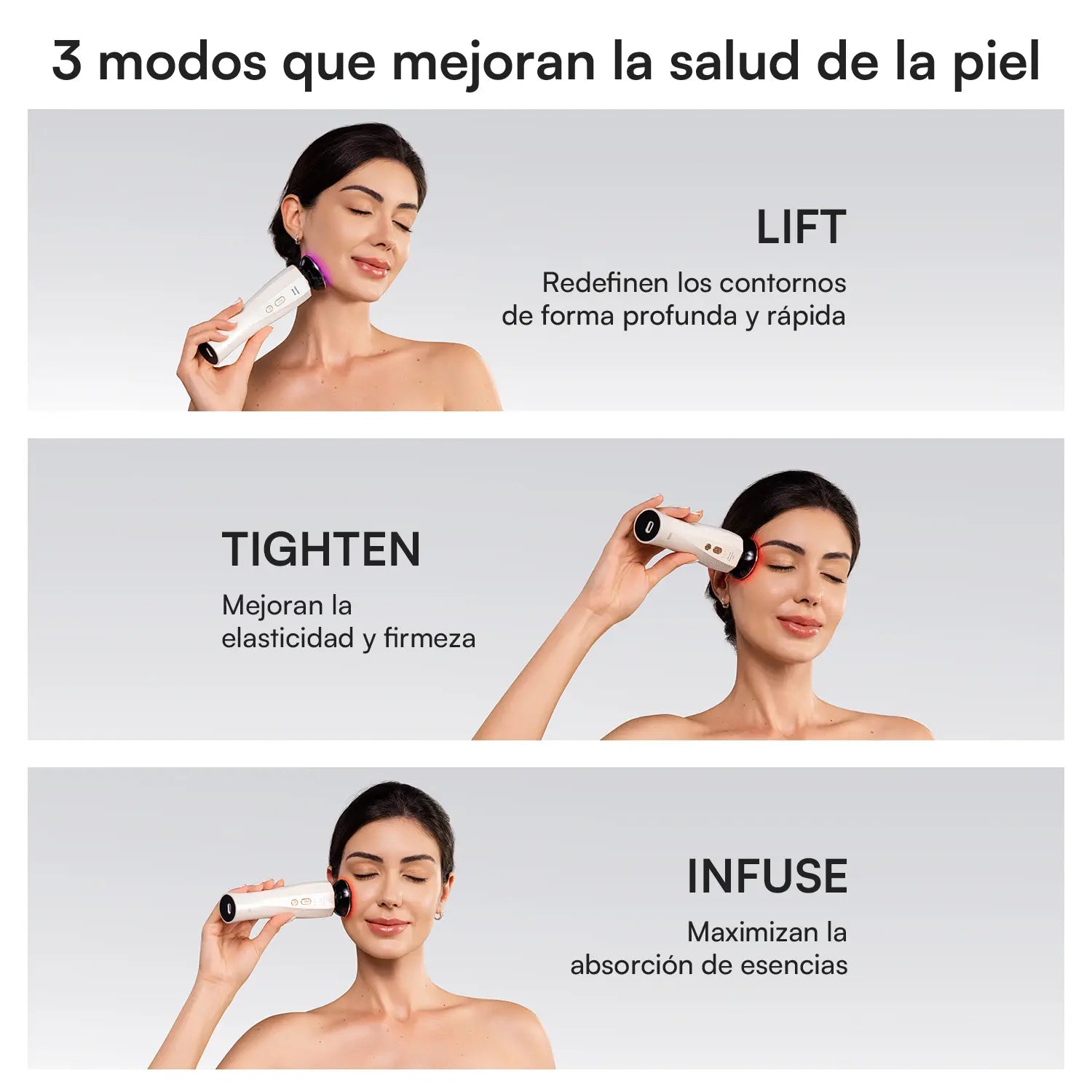 INIA FLARE Dispositivo de Belleza Facial Todo-en-Uno, Masajeador Facial de Belleza 3 en 1 para Rostro y Cuello